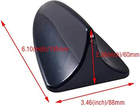 Possbay Glossy Black Car Decorative Shark Fin Antenna, ABS Plastic, Universal Fit with Adhesive Tape
