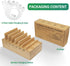 Bamboo Charging Station for Multiple Devices, Upgrade Desk Docking Station Organizer for Apple Devices (Includes 6