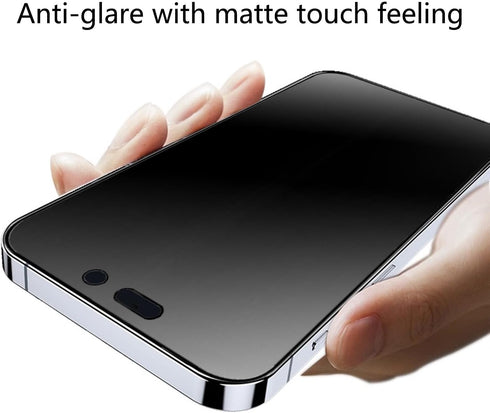 2 Pack Anti-Spy 360° Matte Tempered Glass for iPhone 14 Pro Max - 6.7" Anti-Glare Screen Protector, 4-Sides Privacy Film