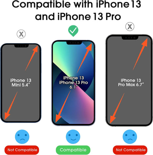 amFilm OneTouch Screen Protector for iPhone 13 & 13 Pro (6.1", 2021) - Tempered Glass, Full Coverage, Easy Install, 2+2