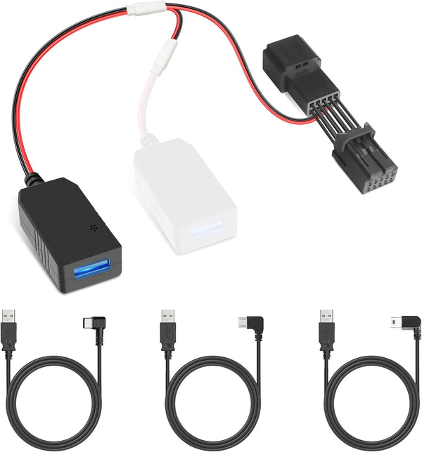 YQMAJIM Dashcam Power Adapter - Compatible with Toyota, Infiniti, Subaru, Nissan, Built-in Hide USB to GPS Radar