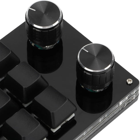 Focket One Handed Programmable Mechanical Keyboard, 12 Key Macro Keyboard with Knob, USB Plug and Play