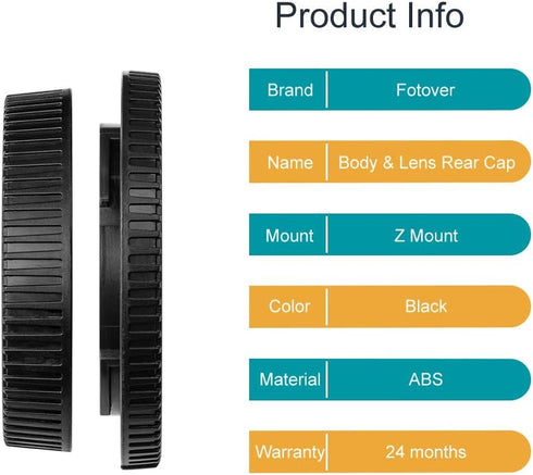 Camera Body Cap and Lens Rear Cap Cover Replacement Set for Samsung NX Mount Cameras and Lens, 2 Sets