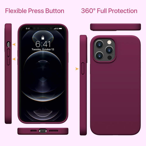 Miracase Liquid Silicone Case for iPhone 12 Pro Max, Soft Anti-Scratch Microfiber Lining, Shockproof Drop Protection,