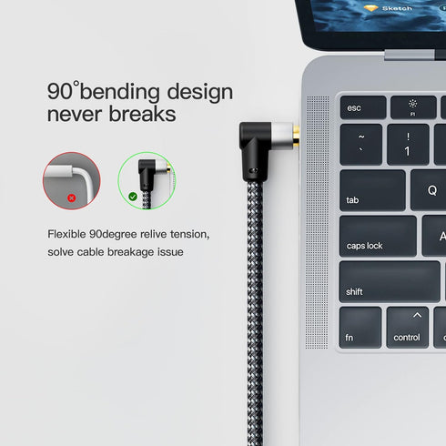 3.5mm Audio Cable 6ft/1.8M, Stereo Aux 3.5mm to 3.5mm Cable 90 Degree Long Aux Cable Aux 3.5mm Male to Male Right Angle TRS Cable Compatible for Headphone,Tablets, Speakers, 24K Gold Plated