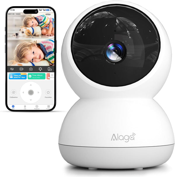 Alaga Indoor Camera, 3K HD Indoor Security Camera, 360 Pan/Tilt Pet Camera, 2-Way