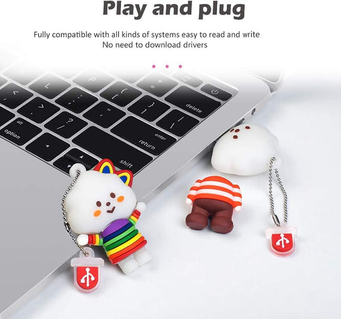 BorlterClamp 32GB USB Flash Drive, Cute Cartoon Cloud Girl Model, Memory Stick Gift for Students
