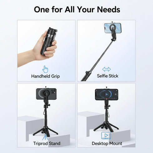 AntoFlash for Magnetic Tripod Stand for iPhone Pocket-Size Selfie Stick Mag-Safe Tripod Phone Holder with Wireless