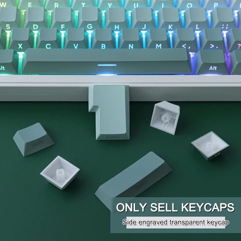 JOMKIZ PBT Keycaps Set, 135 Keys Double Shot Side Engraved Transparent Cherry Profile Backlit Keycaps