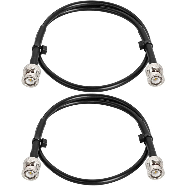 2FT 50 Ohm RG58 Coax Cable 2PCS BNC Male to Male Extension Coaxial Cable with Connectors