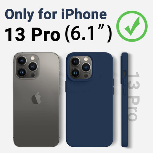 AOTESIER iPhone 13 Pro Case, Navy Blue, Military Shockproof Liquid Silicone with Soft Anti-Scratch Microfiber Lining