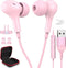 USB Headphone for PC Laptop - Magnetic 2.3M Wired Earbuds with Microphone Control and Noise Canceling