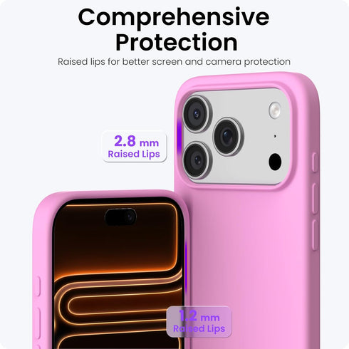 ORNARTO 17 6.3", 4 17 Compatible with iPhone Pro Case Slim Liquid Silicone Layers Full Covered Soft Gel Rubber