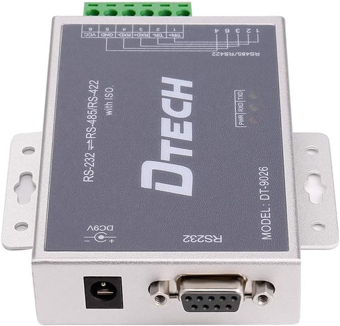 DTECH Active Isolated RS232 to RS485 RS422 Converter with RJ45 Serial Port, DB9 Cable, Power Adapter