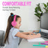 Kids Headphones 2 Pack for School, Durable Wired Student Headset for Laptop, Library, Airplane, Travel (Pink+Orange)