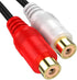 RCA 1 Male to 2 Female Audio Speaker Y Adapter Splitter Cable, 2 Pack / 0.6FT, OFC Conductor