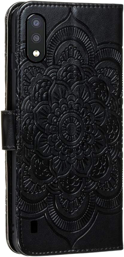 Samsung Galaxy A01 Case Flip Premium Wallet Phone Case, PU Leather Mandala Embossed, Shockproof Cover