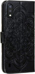 Samsung Galaxy A01 Case Flip Premium Wallet Phone Case, PU Leather Mandala Embossed, Shockproof Cover