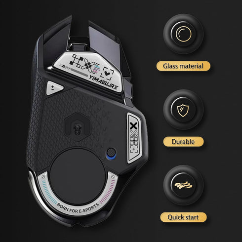 YIMAGUJRX Glass Mouse Skates for Logitech G 502 Lightspeed Wireless,Fastest and Smoothest Mouse Feet/Skates (White Print)