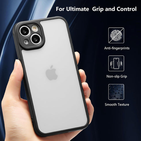 RALEAVO iPhone 13 Case - Slim Black Matte Hard PC Cover, Military Drop Protection, Skin-Friendly, 6.1-inch.