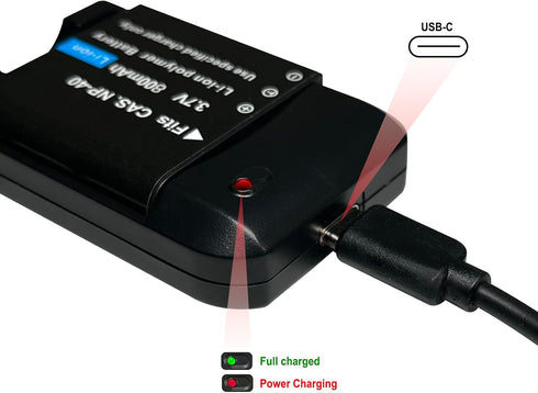 TaKicola NP-40 2 NP-40 3.7V 800mAh Battery Charger, Digital Camera Battery Charger with Pieces CAS. Li-ion Rechargeable