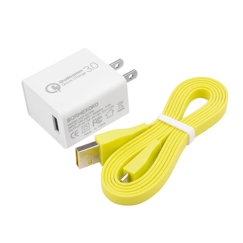 Sqrmekoko Quick Charger Cable Adapter for Ultimate Ears UE BOOM MEGABOOM Wireless Speaker, White & Yellow
