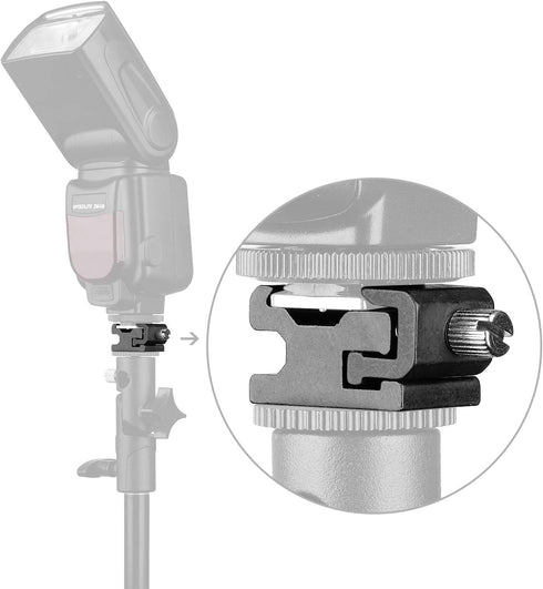 Chromlives Cold Shoe Mount Hot Shoe Mount Adapter, 1/4'' Hot Shoe Flash Shoe Mount, Combo 4 Pack