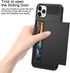 Vofolen Case for iPhone 11 Pro Max - Wallet with Credit Card Holder Slot, Dual Layer Hybrid Bumper Armor, Black