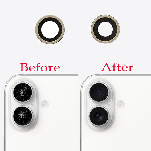 2pcs/Set 16 Back Camera Lens Glass Replacement for iPhone Plus Camera Lens Replacement with Pre-Installed Adhesive +