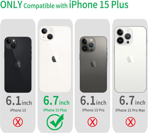 JJGoo Clear Case for iPhone 15 Plus, Soft TPU Shockproof Transparent Bumper Cover, Slim Thin