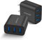 Amoner Wall Charger - Upgraded 2Pack 15W 3-Port USB Plug Cube for iPhone and Galaxy Devices
