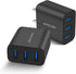 Amoner Wall Charger - Upgraded 2Pack 15W 3-Port USB Plug Cube for iPhone and Galaxy Devices