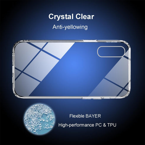 TENOC Phone Case for iPhone XR, Clear Non-Yellowing Protective Bumper Hard Back Cover for 6.1 Inch