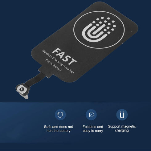 Septpenta Wireless Charging Receiver Type C, Folding Socket with Magnetic Charging Line, 10W Receiver Patch
