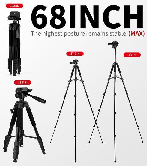 Artisorama 64 Tripod for Cell Phone & Camera,Multi-Angle Portable Tripods Stand, Sturdy & Stable Height Adjustable