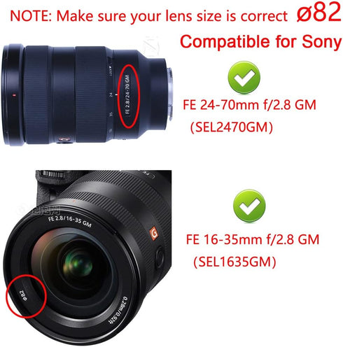 82mm Lens Cap Cover for Nikon Z9 Z7II Z6II Camera Kit NIKKOR Z 24-70mm f/2.8 Lens (2 Pack)