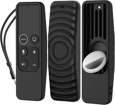AhaStyle Protective Case for Apple TV Siri Remote, Anti Slip Silicone Cover with AirTag Holder, Compatible with 2016