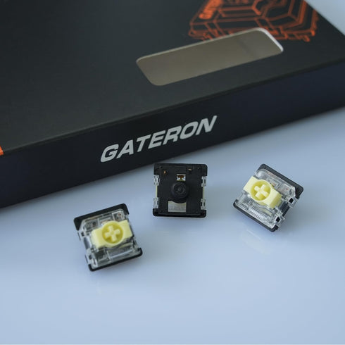 GATERON KS-33 Low Profile Banana Keyboard Switches, Tactile 65gf 3 Pin RGB LED, 35PCS Factory Pre-lubed