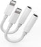 2 Pack Headphone Adapter Dongle to 3.5 mm Jack, Earphone Audio Aux Connector for iPhone 12/11/XS/X/8/7/SE/MAX