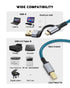 Hftywy 6.6 2-in-1 Printer Cable FT, Type C and USB A to B Printer Cable Compatible with MacBook Pro, HP, Canon, Epson