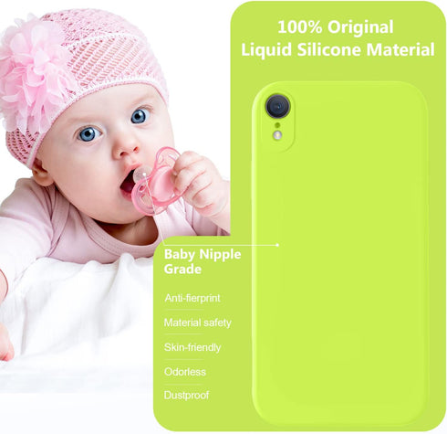 Vooii iPhone XR Case, Upgraded Liquid Silicone with Square Edges, Camera Protection, Soft Anti-Scratch Microfiber