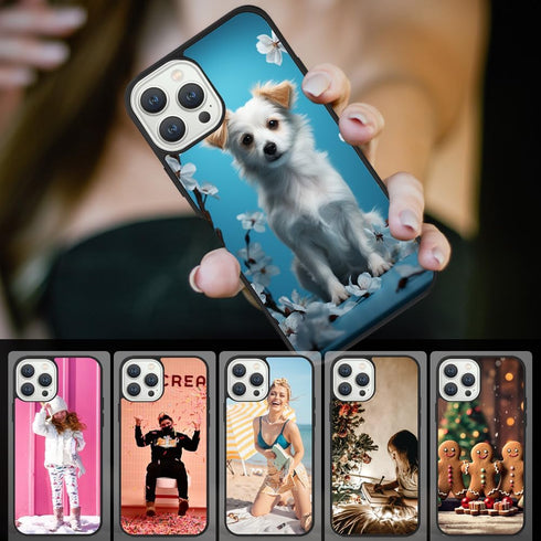 5PCS iPhone 15 Pro Max Soft Rubber + Aluminum Blank Cases - DIY Printable, Anti-Slip Protective Cover, 6.7 inch.