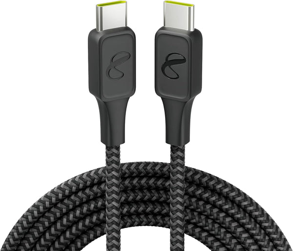 InstantConnect USB-C to USB-C 100W PD Ultra-Fast Charging Cable for USB-C Devices - Black 5 Feet