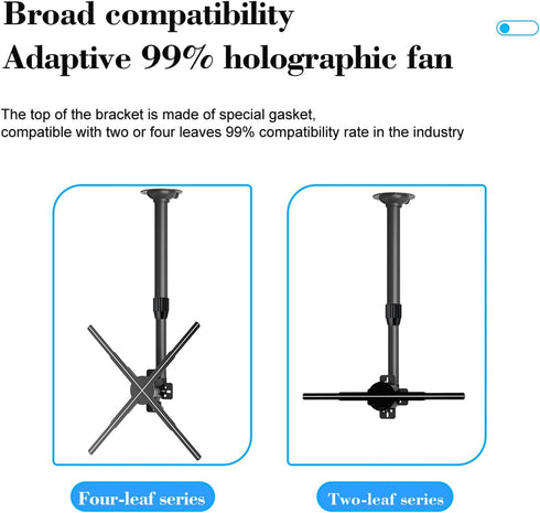 TIKATARER 3D 15. 5 24 Inches Holographic Projection Bracket, Advertising Hologram Fan Hologram Fan Desktop Stand