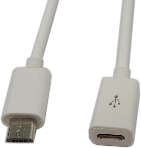 zdyCGTime 4.5" USB Micro Male to Female Sync & Charging Extension Cable (2 Pack, White) for Cellphones/Tablets