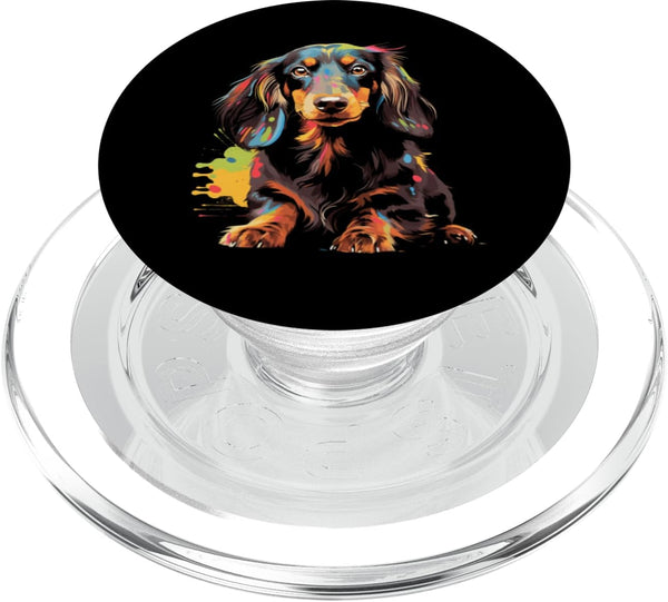 Long Hair Dachshund Puppy Best Dog Walking Pet PopSockets MagSafe PopGrip for iPhone