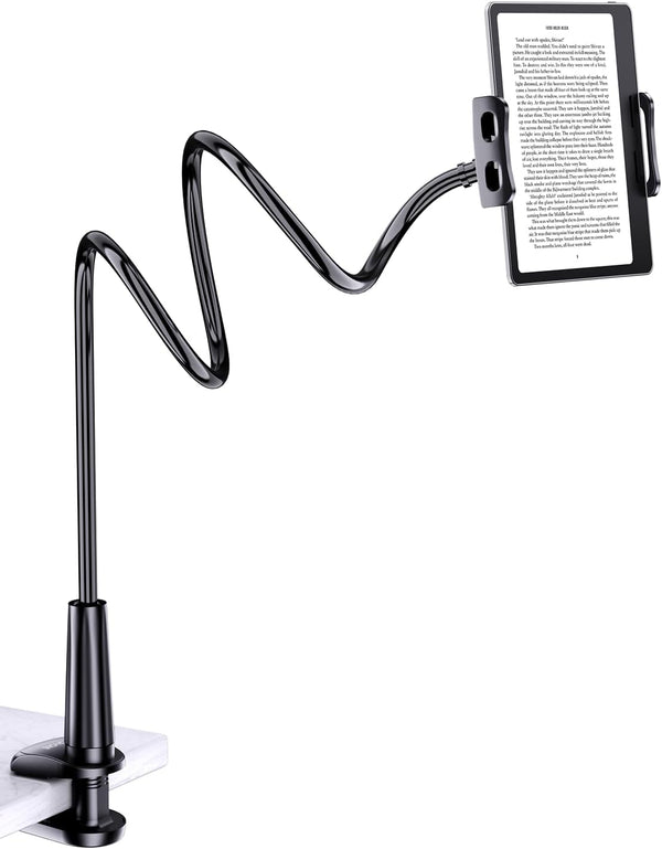 Tryone Gooseneck Kindle&Tablet Holder for Bed Hands-Free Reading on Bed Headboard for iPad,