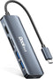 USB C Hub Multiport Adapter - Dockteck 6 in 1 USB C Dock with 100W PD, 4K 60Hz HDMI, USB 3.0, SD/TF Card Reader