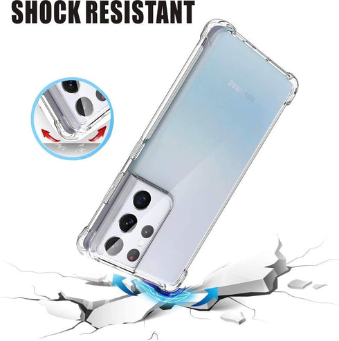 Folmeikat Clear Phone Cases for Samsung Galaxy S21 Ultra 5G - Shockproof Flexible TPU Protective Cover,