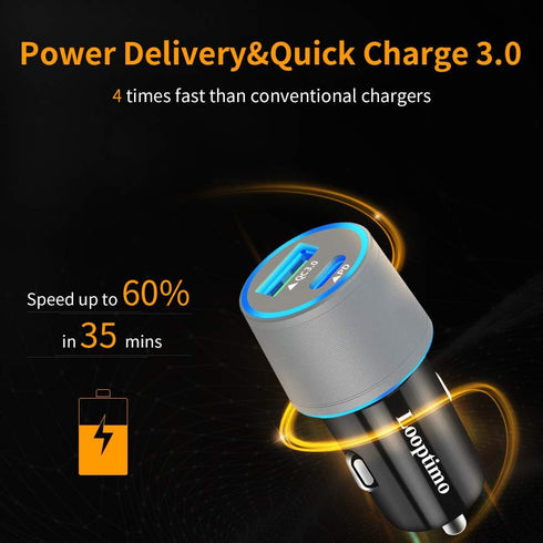 Fast USB C Car Charger Block,Compatible with Google Pixel 8/8 Pro/7/7 Pro/6/6a/6 Pro/5a/5/4a/4/4 XL/3, 30W Power Delivery & Quick Charge 3.0 Car Adapter (Fast Charging Type C Cable 3.3Ft Included)